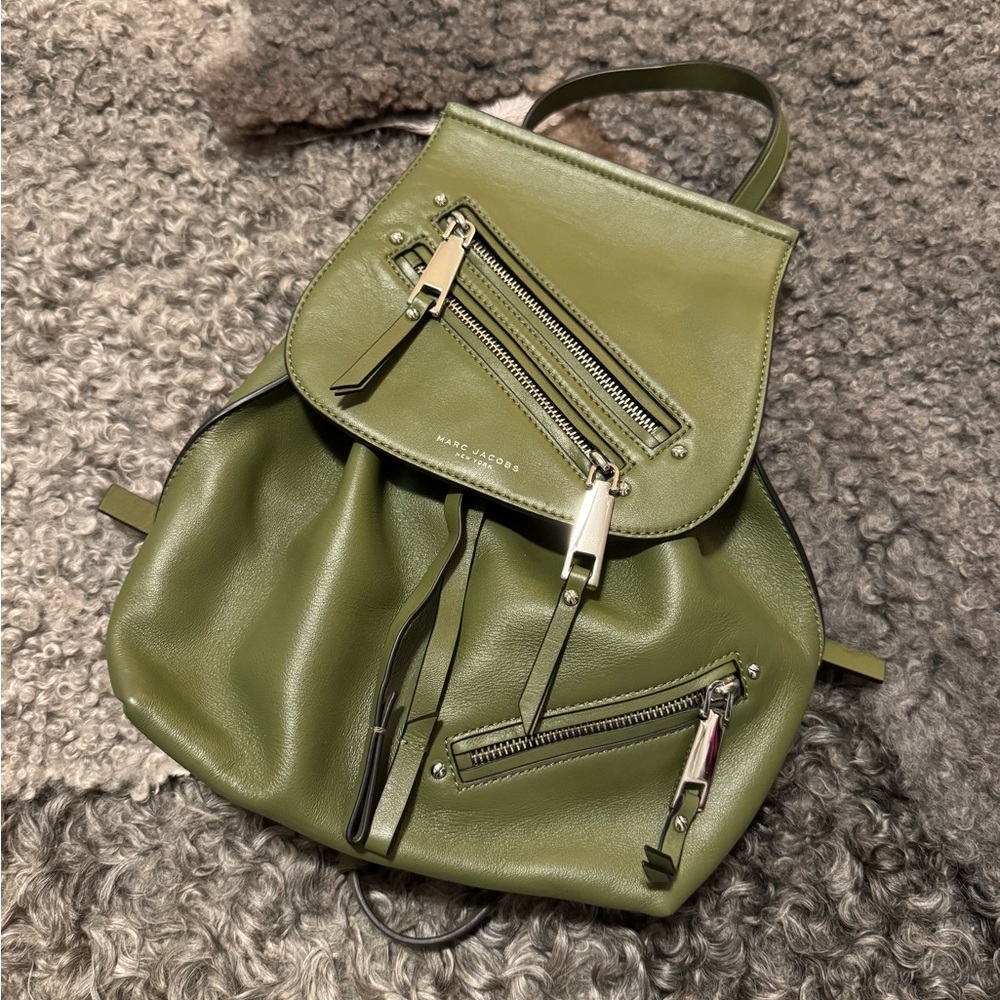 Marc Jacobs Sage Green Leather Backpack